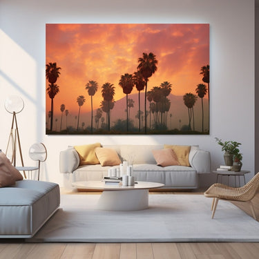 Sunset Painting with Palm Trees